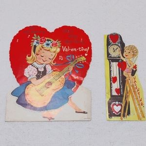 Vintage 1965 Die-cut St. Valentine's Day Cards *2 Qty.*